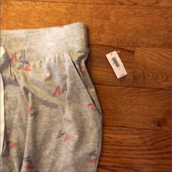 LOVE BY GAP gray pajama pants with love down the pants NWT M - Picture 2 of 9